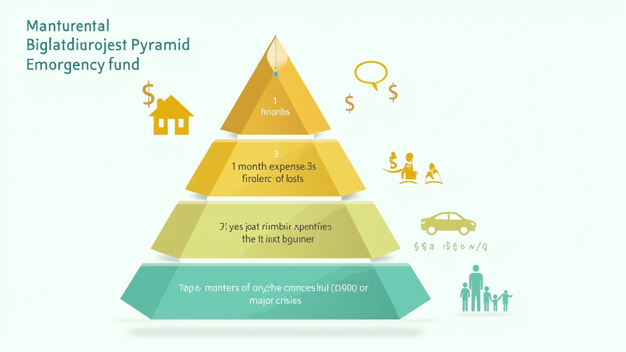 Visual showing emergency fund tiers and debt payoff priority