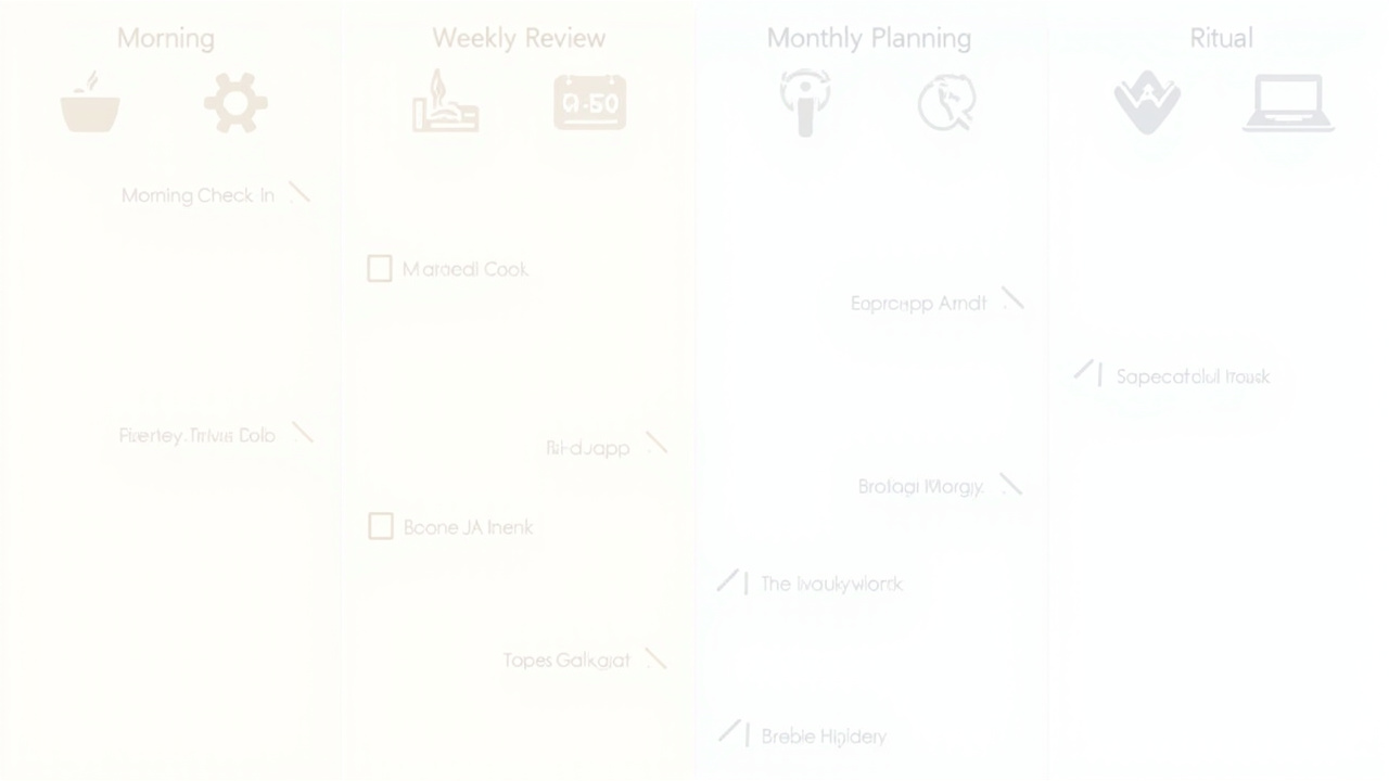 Daily habit checklist for couples expense tracking showing morning check-in, swipe-to-categorize, evening notification review