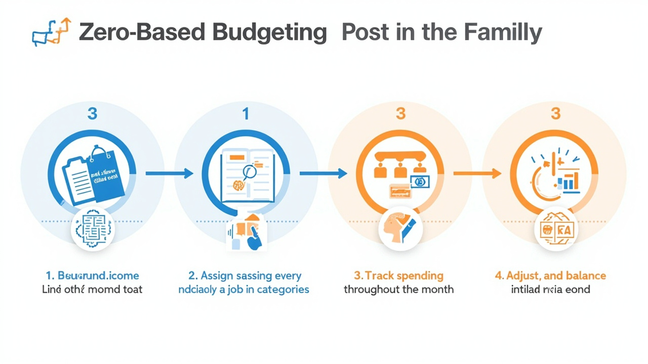 Step-by-step process infographic for building a budget from zero